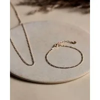 lille mus lille mus Schmuckset Armband + Kette 'Figaro' 925 Silber / vergoldet – Produktbild 1 von 1