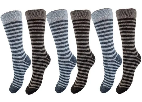 Bruno Barella Bruno Barella Alpaka Winter Thermo Socken gestreift in 6er Pack – Produktbild 1 von 1