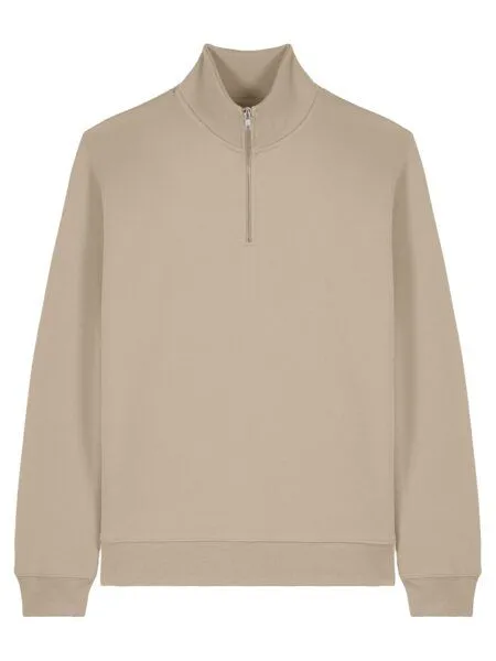 YTWOO YTWOO Basic Unisex Quater-Zip-Sweatshirt Nachhaltig, Wüstensand, – Produktbild 1 von 3