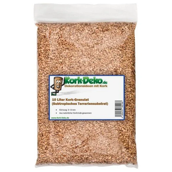 Kork-Deko Kork-Deko 10 Liter Korkgranulat, subtropisch, mittlere Körnung (3-8 mm) (Korkschrot) – Produktbild 1 von 6