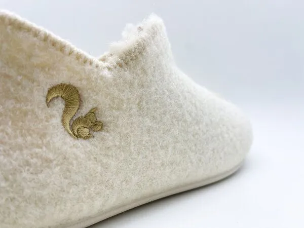 thies Die Slipper Booties "thies ®" aus weichem Wollfilz, fair produziert, Off white (weiß), – Produktbild 4 von 4
