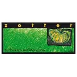 Zotter Dunkle Milchschokolade mit Kürbiskernnougat & Marzipan, handgeschöpft – Produktbild 1 von 1
