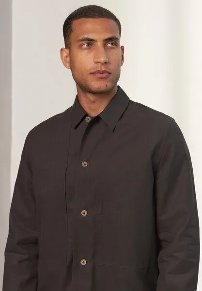About Companions About Companions Klassisches Overshirt OWE aus einer Tencel-Mix, Graphit brown, – Produktbild 3 von 4