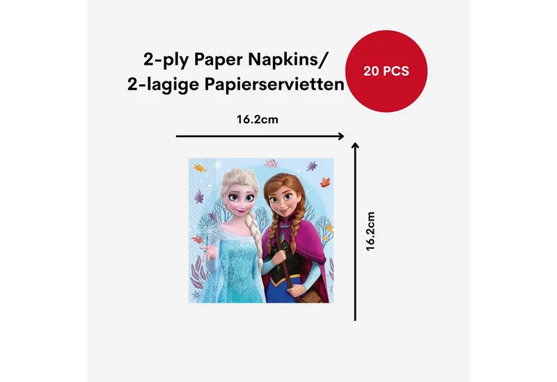 Procos Einweggeschirr-Set Frozen Partygeschirr Set 52-tlg Kindergeburtstag Eiskönigin Teller, 16 Personen, Bunt, – Produktbild 4 von 4