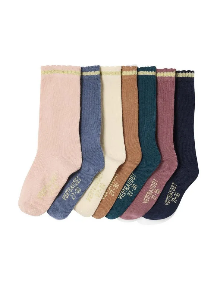 Vertbaudet Vertbaudet Socken Mädchen Socken, Glitzerstreifen BASIC 7er-Pack, Rosa, – Produktbild 2 von 3