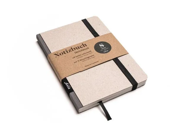 tyyp tyyp Notizbuch A6 – 100% Recyclingpapier – handmade – Klassik Öko, Carbon-grau, – Produktbild 1 von 4