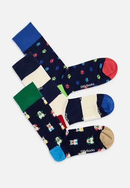 DillySocks DillySocks Socken „Good Dog Energy“, Schwarz,dunkelblau,baige, – Produktbild 3 von 4