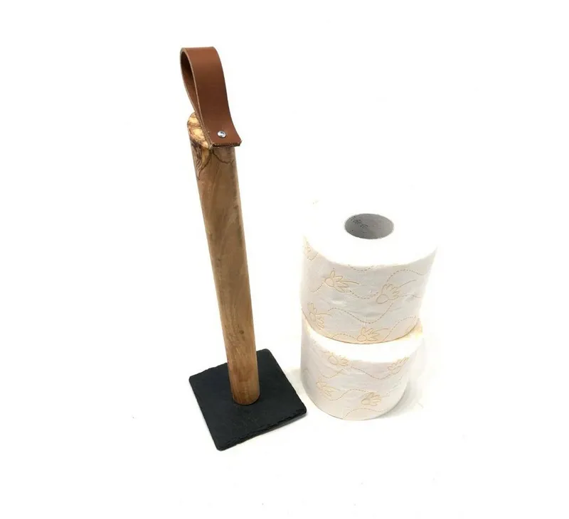 Olivenholz erleben Olivenholz erleben Toilettenpapierhalter WC-Rollenhalter Galaxy (1-St), Braun, – Produktbild 5 von 5