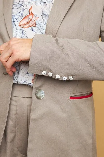 Skrabak Skrabak Blazer "Emil" aus Bio-Baumwolle, Grau, – Produktbild 4 von 4