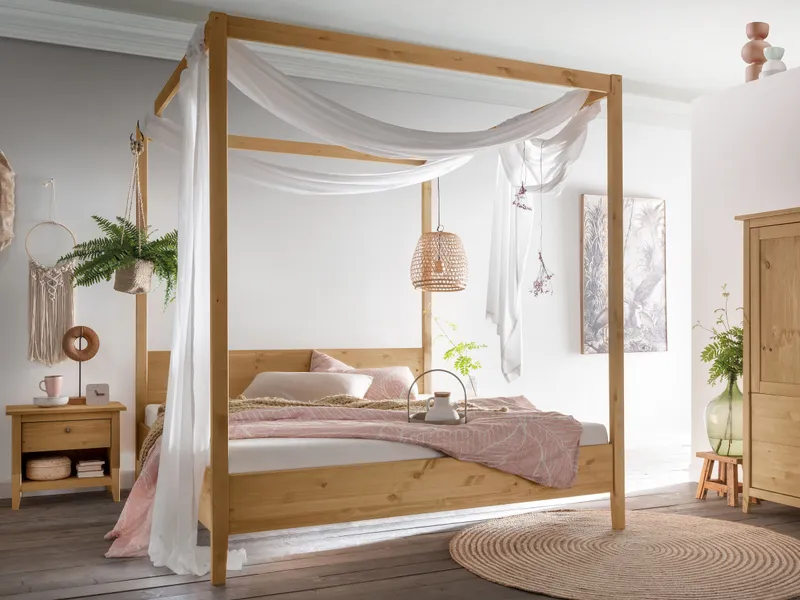 allnatura allnatura Himmelbett "Tusa" - Schnäppchen 2127-03332 | Kiefer gelaugt/geölt | 140x200 cm, Kiefer gelaugt/geölt, – Produktbild 2 von 2