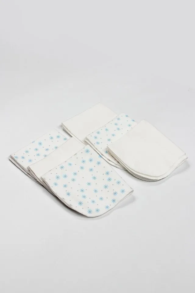 bistyle bistyle Spucktuch Spucktücher für Babys 20x20 aus Bio-Baumwolle, (Set, 6-tlg., 6er Pack), Basic, Beige|blau, – Produktbild 3 von 5