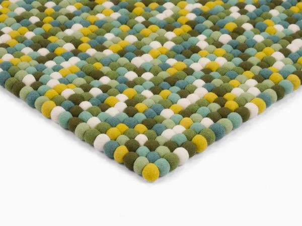 myfelt myfelt Filzkugelteppich rechteckig, 100% Schurwolle, Multifarben (finn), – Produktbild 1 von 4