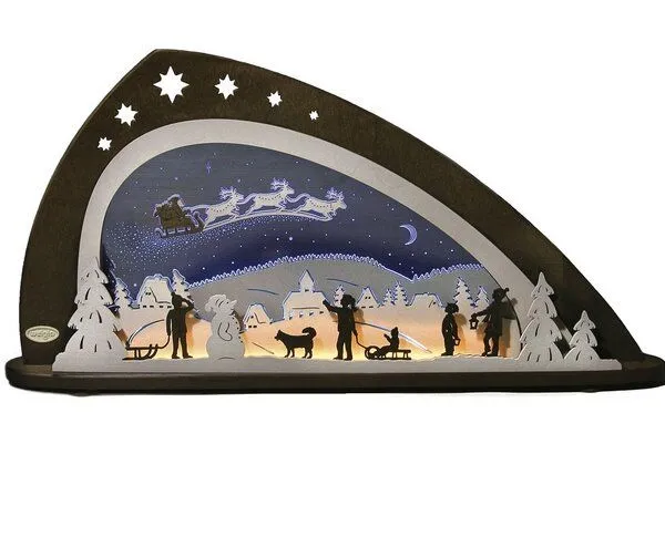 Weigla® Holzkunst Weigla® Holzkunst Moderner LED- Schwibbogen "Santa Claus" wunderschön – Produktbild 1 von 2