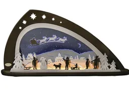 Weigla® Holzkunst Weigla® Holzkunst Moderner LED- Schwibbogen "Santa Claus" wunderschön – Produktbild 1 von 1