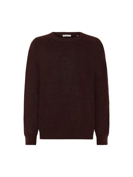 KnowledgeCotton Apparel KnowledgeCotton Apparel Rundhalsausschnitt-Pullover aus Bio-Merinowolle, Braun-chocolate-torte, – Produktbild 2 von 3