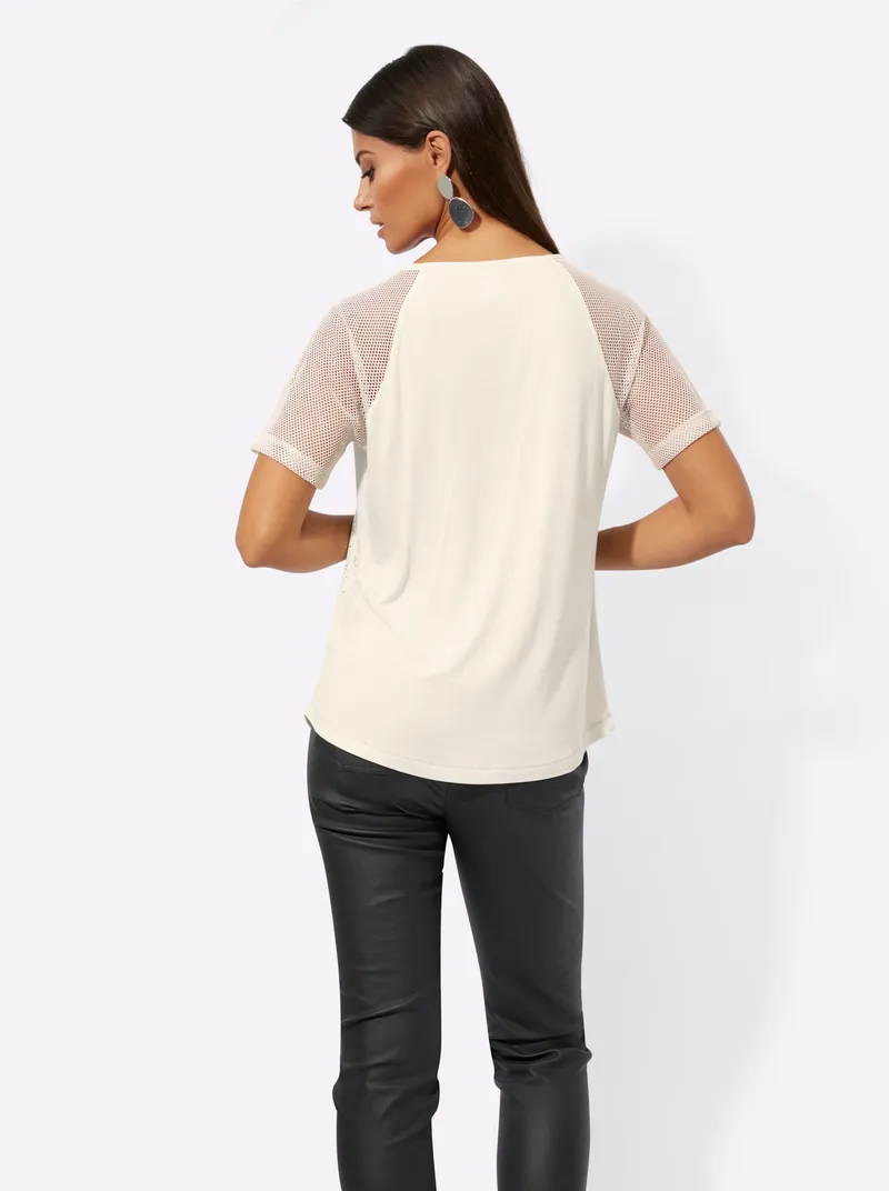Witt Kurzarmshirt champagner-silberfarben-bedruckt, Champagner-silberfarben-bedruckt, – Produktbild 1 von 2