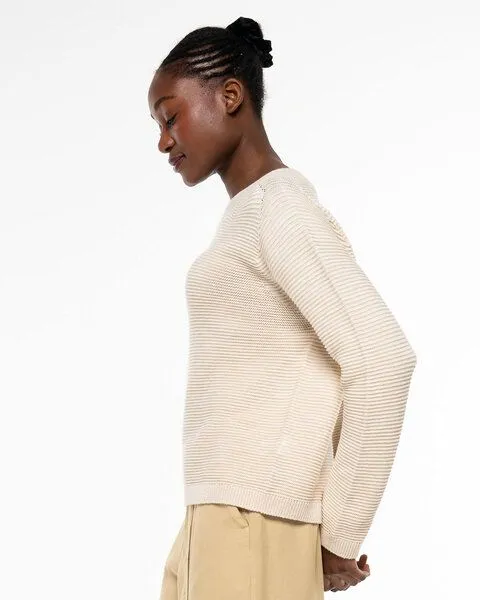 Alma & Lovis Alma & Lovis Leichter Strickpullover aus Organic Cotton | Seamless Knit Sweater, Cream (natur), – Produktbild 3 von 4