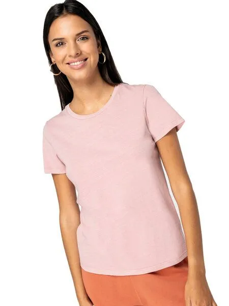 YTWOO YTWOO Ausgewaschenes Damen T-Shirt aus 100% Bio-Baumwolle, Orange, – Produktbild 2 von 4