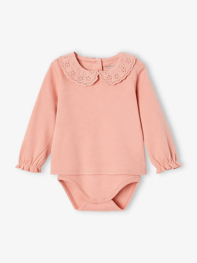 Vertbaudet Vertbaudet 2er-Pack Baby Shirtbodys mit langen Ärmeln, Rosa, – Produktbild 2 von 4