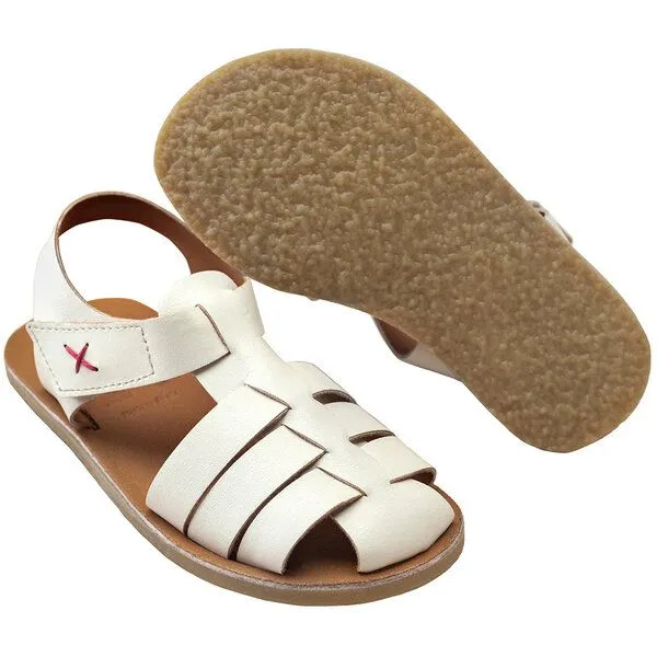 Pololo Pololo Vegane Sommersandale "Ibiza" aus einer Kaktus-Lederalternative, unisex, Weiß, – Produktbild 2 von 3