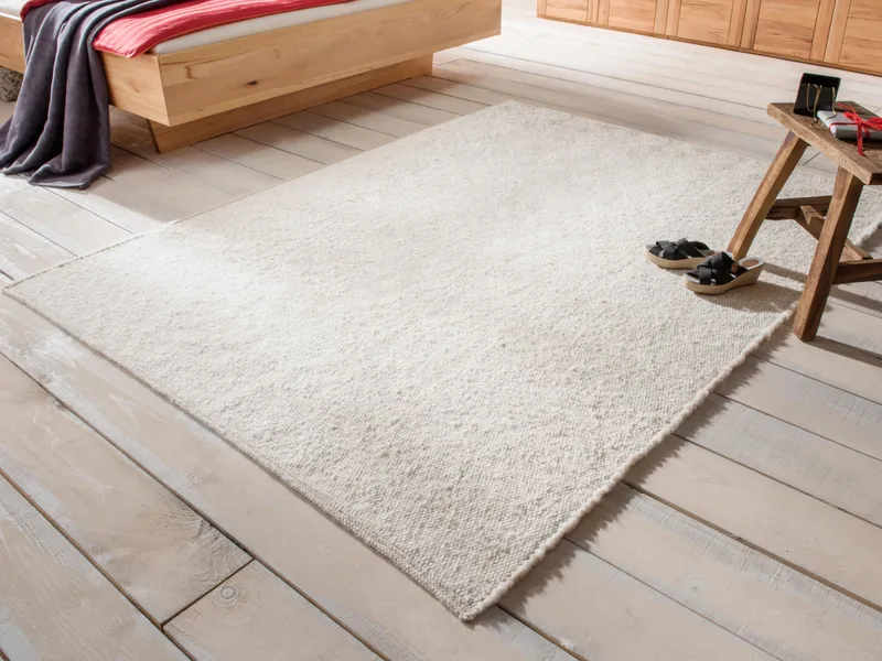 allnatura Schurwollteppich "Lana" | 60x120 cm, Naturweiß, – Produktbild 2 von 2