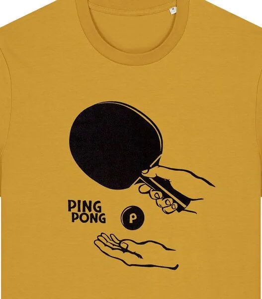 päfjes päfjes Ping Pong Tischtennis - Fair Wear Männer T-Shirt, Gelb, – Produktbild 3 von 4
