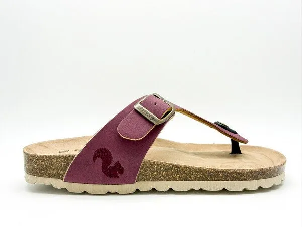 thies Vegane thies ® Eco Bio Thong Sandale aus rec. PET mit Kork-Tieffussbett, Plum, – Produktbild 2 von 4