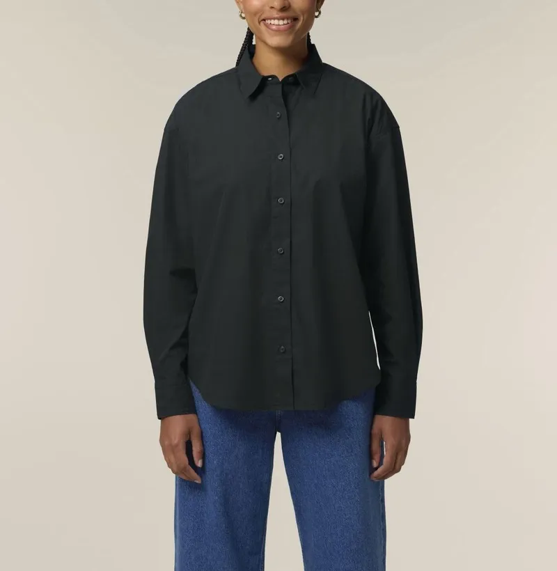UNIPOLAR UNIPOLAR Damen vegan Bluse Basic Style, Schwarz, – Produktbild 1 von 2