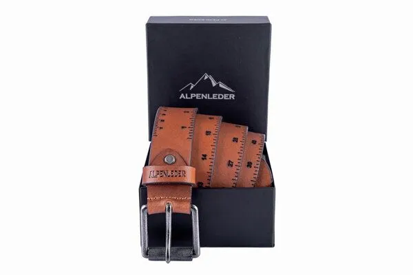 Alpenleder Alpenleder Gürtel ZOLLSTOCK, Cognac, – Produktbild 4 von 7