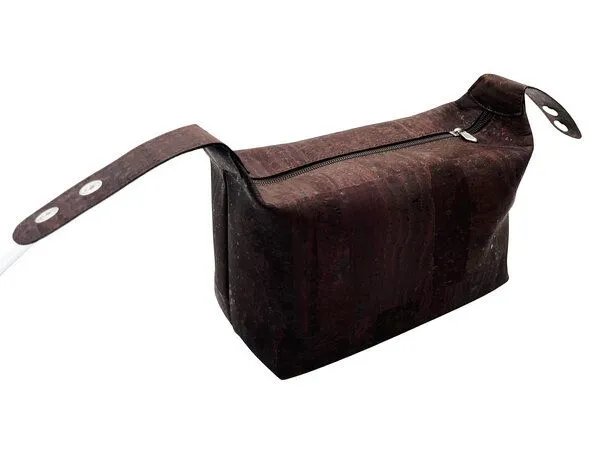 Kork-Deko Kork-Deko Dunkelbraune Kosmetiktasche aus Kork | Kork-Schminktasche | Made in Portugal – Produktbild 4 von 4
