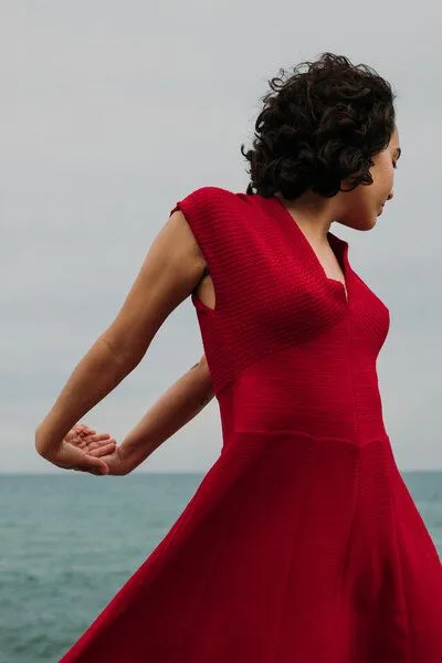 vincente vincente Strickkleid, Rot, – Produktbild 3 von 4