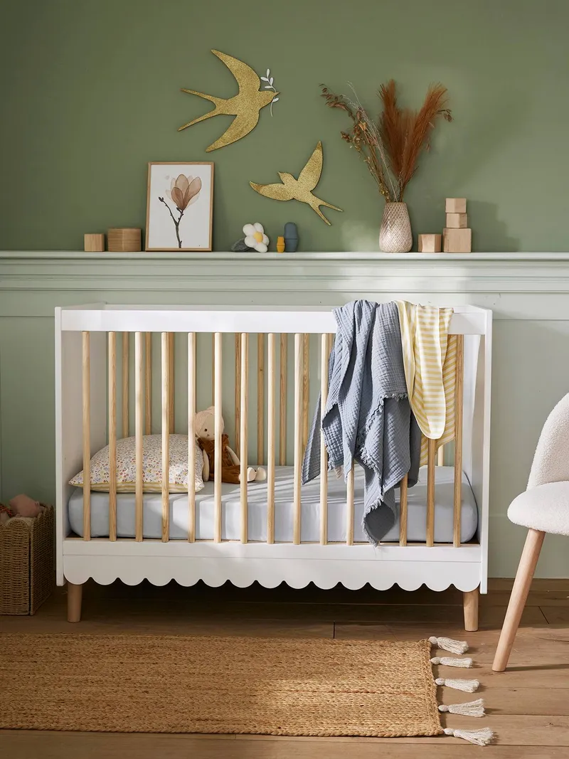 Vertbaudet Mitwachsendes Babybett FESTON 60x120 cm, Weiß, – Produktbild 1 von 4