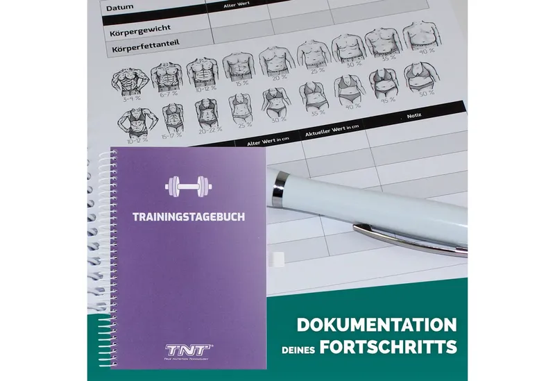 TNT (True Nutrition Technology) Tagebuch Trainingstagebuch für Fitnessstudio, Krafttraining, Fitness, Lila, – Produktbild 4 von 5