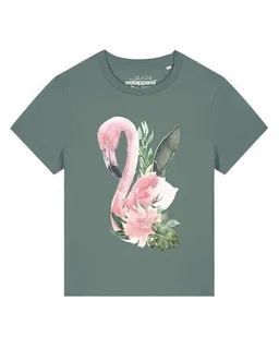 watapparel watapparel T-Shirt Frauen Flamingo mit Blumen – Produktbild 1 von 1