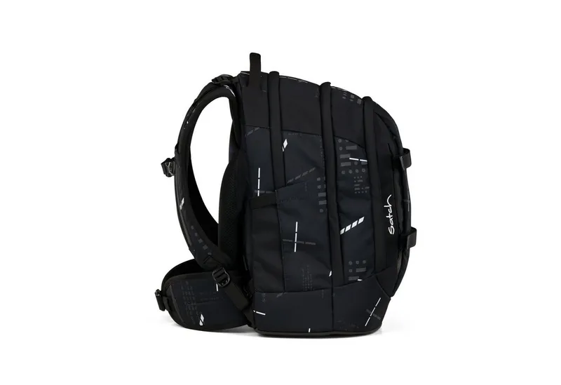 Satch Satch Schulranzen Schulrucksack-Set PACK Ninja Matrix 3-teilig (3-teilig), ergonomisch, Your-Size-System: auf Körpergröße anpassbar, Schwarz, – Produktbild 4 von 4