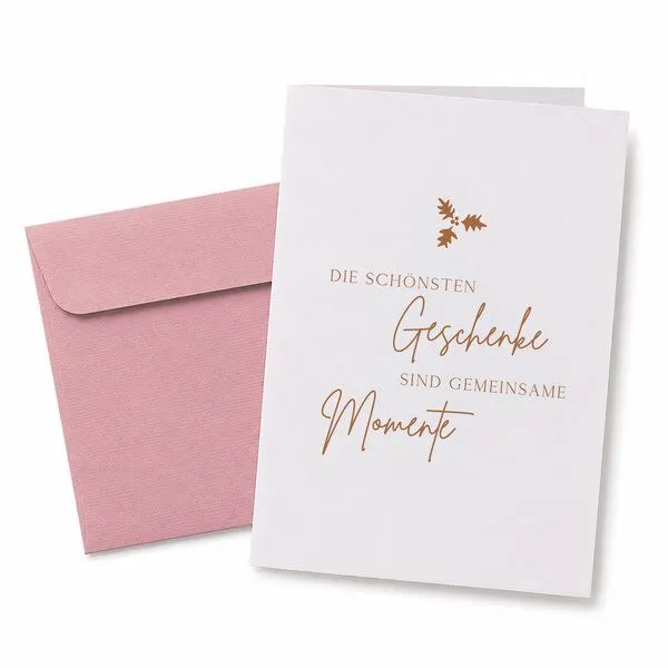 Bow & Hummingbird Bow & Hummingbird Edle Weihnachtskarte mit Spruch „Die schönsten Geschenke sind gemeinsame Momente“ – Produktbild 3 von 3