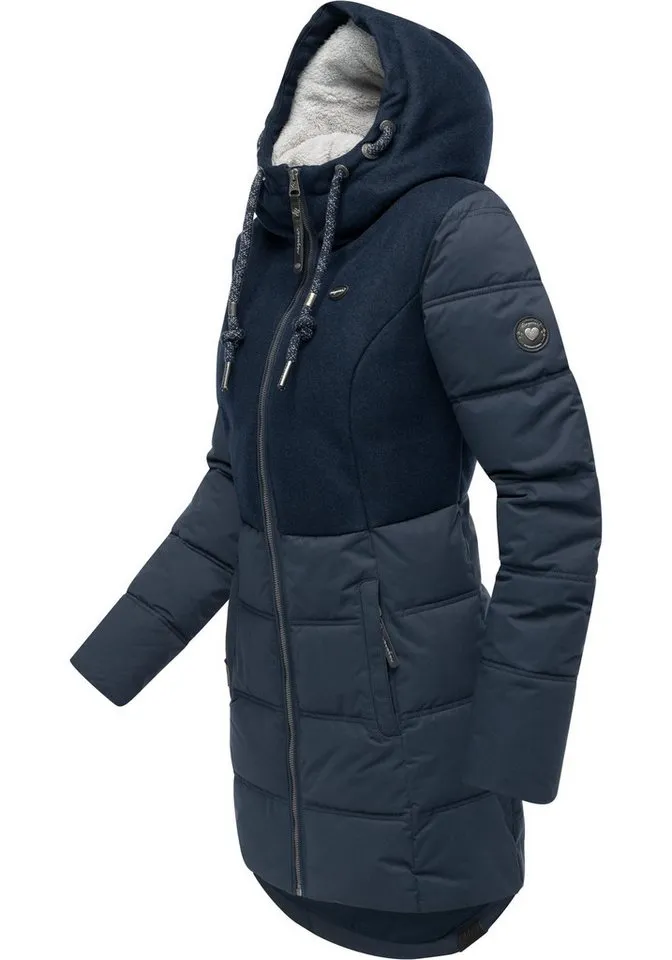 ragwear ragwear Winterjacke Ashani Block Intl. stylischer Winterparka mit gefütterter Kapuze, Blau, – Produktbild 3 von 5