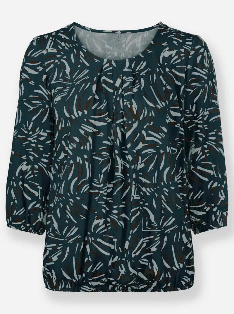 Witt Druckbluse petrol-graphit-bedruckt, Petrol-graphit-bedruckt, – Produktbild 1 von 2