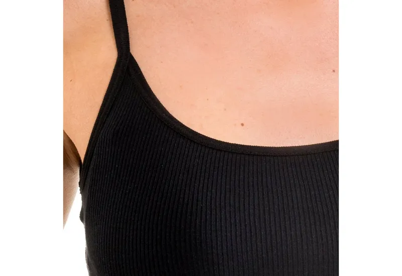 HERMKO Achseltop 91568 Bio-Baumwolle, Doppelripp Spaghettiträger Shirt, Basic, Schwarz, – Produktbild 2 von 3