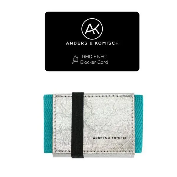 ANDERS & KOMISCH ANDERS & KOMISCH Kleiner Geldbeutel mit RFID- & NFC Schutz Karte – A&K MINI Portemonnaie, Silver, – Produktbild 4 von 4