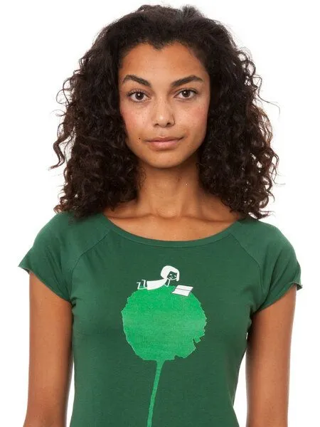 FellHerz FellHerz Damen T-Shirt Blumenbuch Bio Fair, Scarab green (grün), – Produktbild 2 von 4