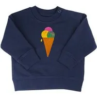 MelaDi Meladi Kinder Baby - Sweater aus Biobaumwolle - Eiscreme auf Navy Blue, Blau, – Produktbild 1 von 1