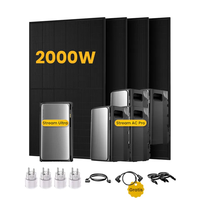 EcoFlow EcoFlow Stream Ultra, All-in-One Speicher für Balkonkraftwerke, mit 4 x 500W Bifaziale Solarmodule, by Powerness (deal) - Stream Ultra + 4 x Stream AC Pro | 9600Wh / 4 x Smart Plug / Standardversand – Produktbild 1 von 1