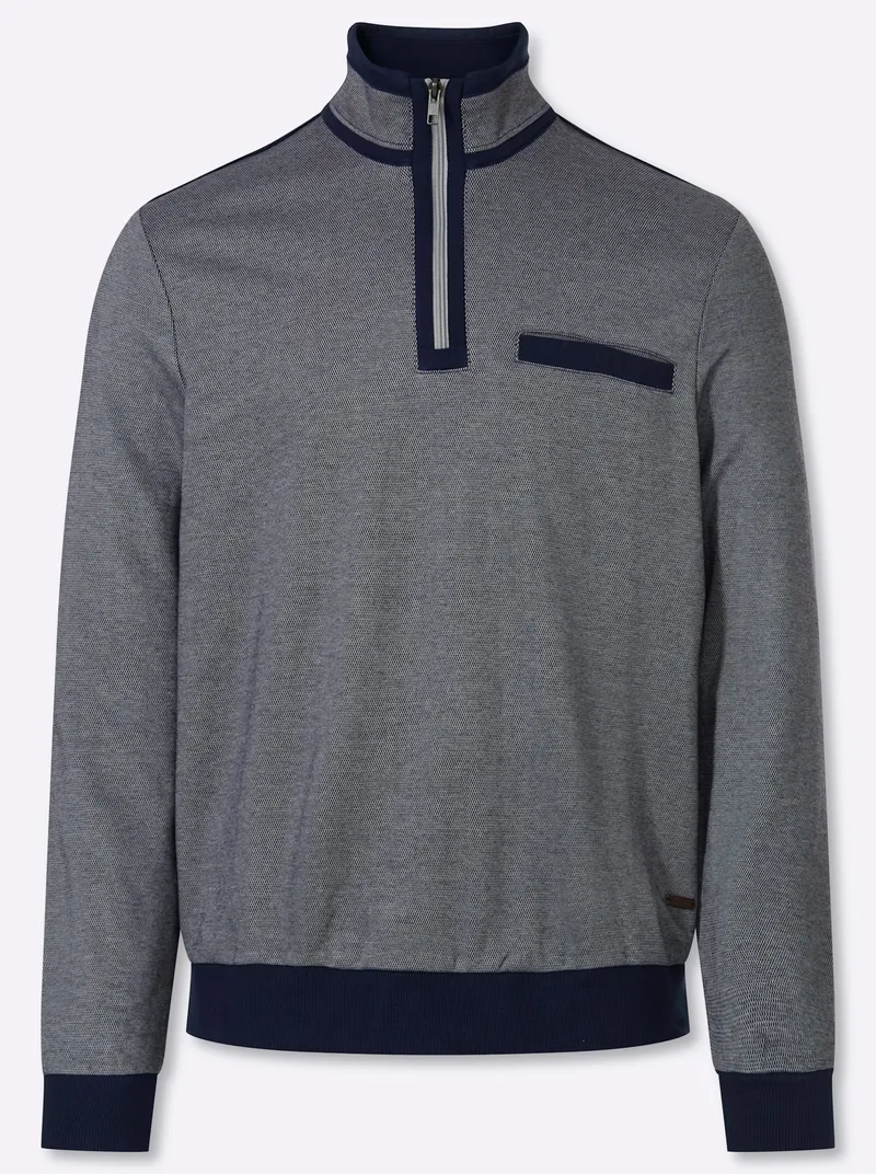 marco donati Langarmshirt marine-steingrau-meliert, Marine-steingrau-meliert, – Produktbild 1 von 2