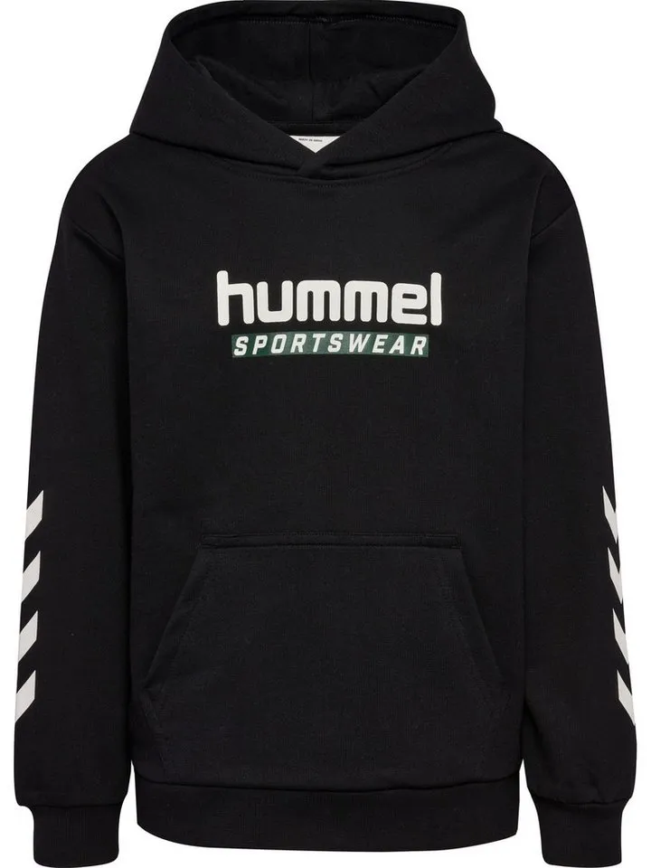 Hummel Hummel Hoodie Sportliches Sweatshirt für Unisex Kinder (1-tlg) Bio-Baumwolle nachhaltig Normal Fit ohne Kragen Langarm, Schwarz, – Produktbild 1 von 3