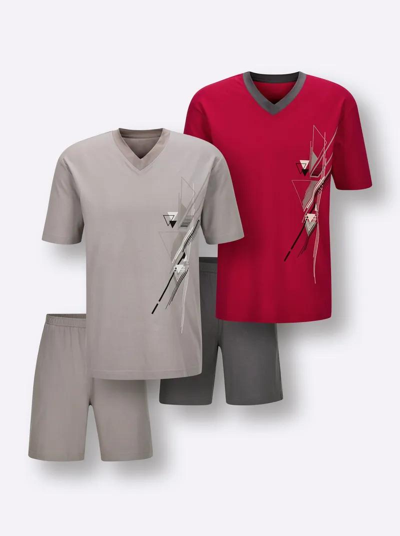 wäschepur men Shortys rot + grau, Rot + grau, – Produktbild 1 von 2