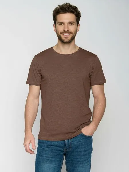 GreenBomb GREENBOMB Basic Spice - Sportliches T-Shirt aus Bio-Baumwolle / GOTS / Fair & Vegan, Braun (earth wood), – Produktbild 1 von 4