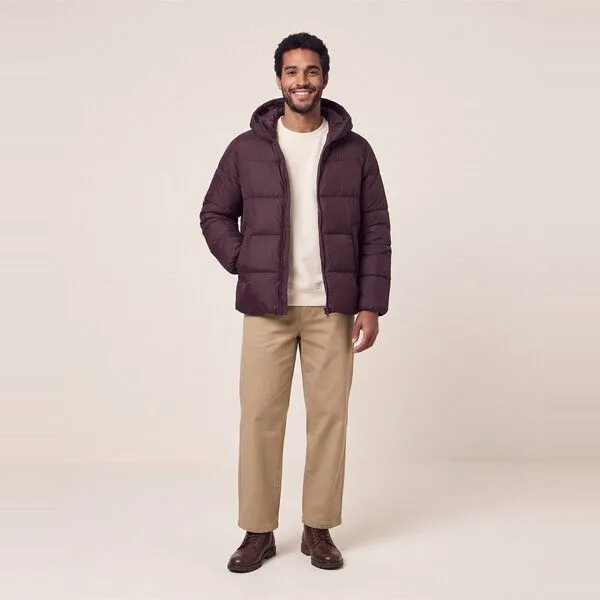 YTWOO YTWOO Medium Fit Unisex Pufferjacke mit Kapuze, Red brown, – Produktbild 1 von 4
