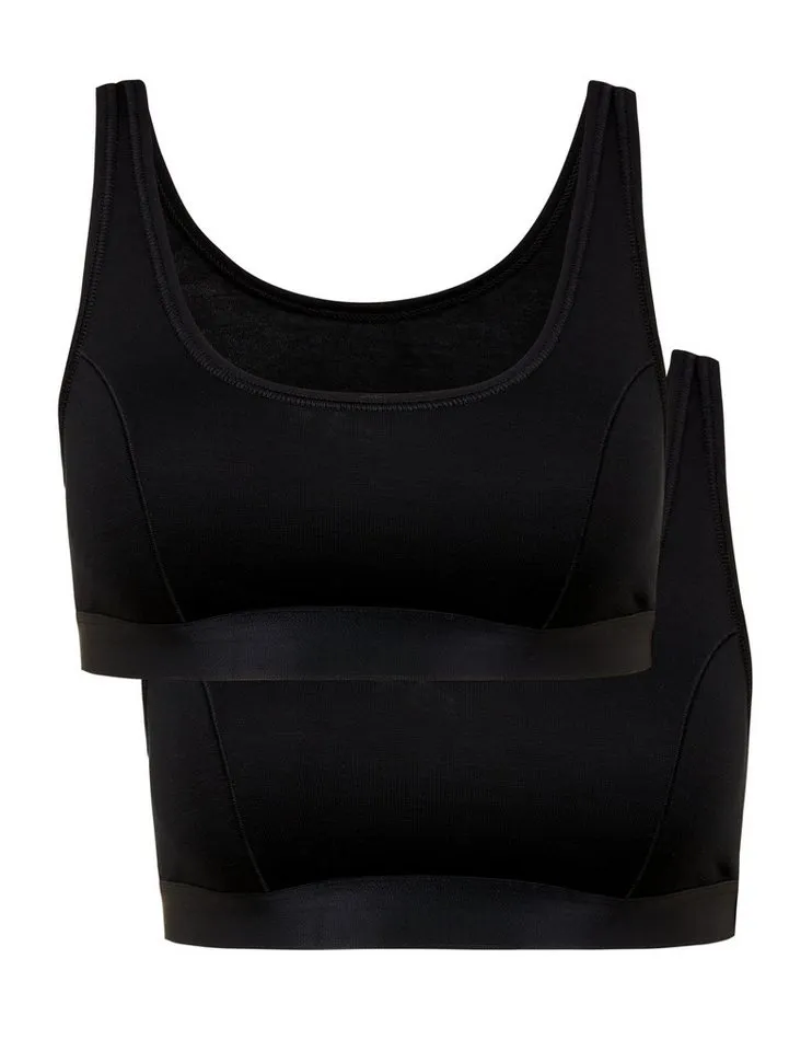 CALIDA CALIDA Bustier Benefit Women (2er Pack) 2-lagiger Cup-Bereich, ohne Bügel, elastisch, Single Jersey, Schwarz, – Produktbild 1 von 5