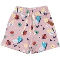 Walkiddy Kinder Shorts GOTS zertifiziert – Bio-Baumwolle mit Elasthan, Rosa mit Marienkäfer- & Schmetterlingsmotiv | Walkiddy – Produktbild 1 von 1